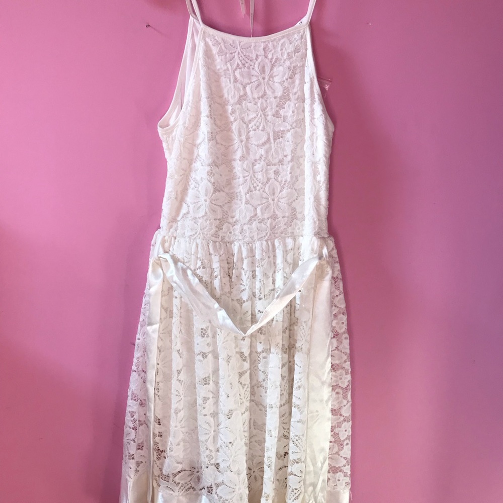 White floral lace dress